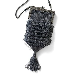 Vintage Beaded Snake Clasp Evening Bag